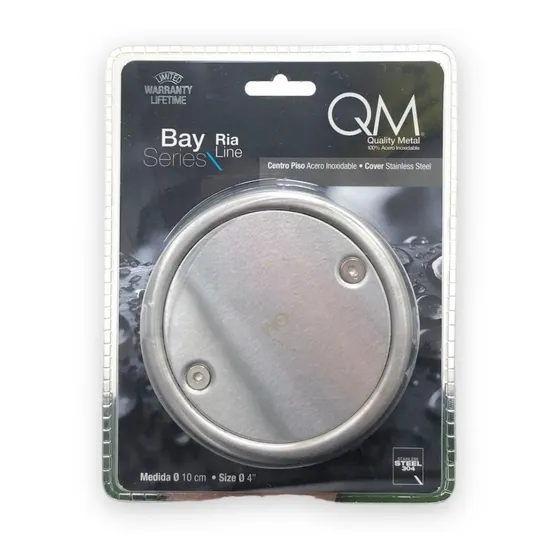  Centro Piso Circular Satinado 10cm Acero Inoxidable 