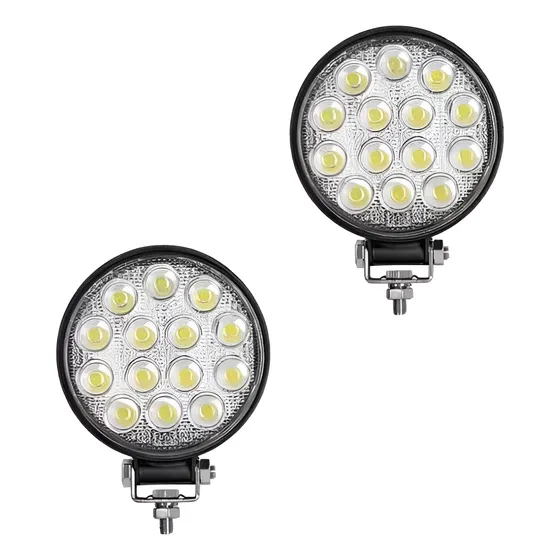 Par 2 Faros 14 Leds Auxiliar Universal Camioneta 4x4 Auto