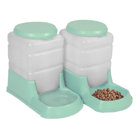 Kit Comedouro E Bebedouro Verde Tiffany Pet Automático 3l
