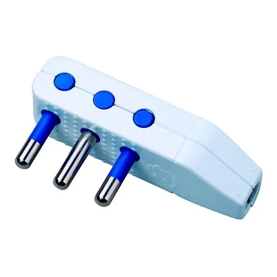 Enchufe Macho Conv Horizontal 2p+t 10a 250v 1500w Blanco