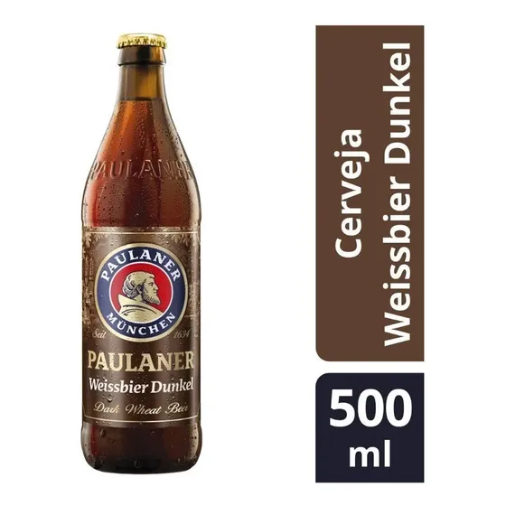 Cerveja Alemã Weissbier Dunkel Garrafa 500ml Paulaner