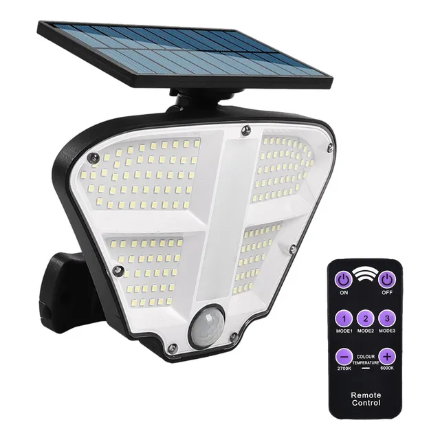 Luz Calle Solar Al Aire Libre Sensor Movimiento Control 3
