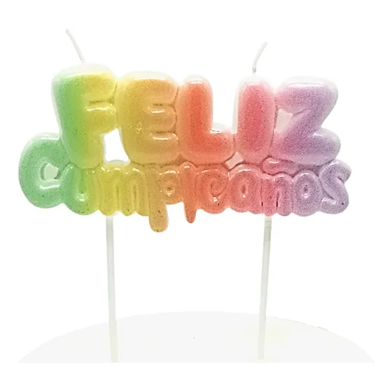 Vela Feliz Cumpleaños Color Pastel Cotillón Activarte