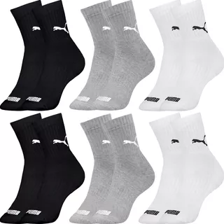 Kit 6 Pares De Meias Puma Cano Médio Sport Original Lisa Kit 6 Pares De Meias Puma Cano Médio Sport Original Lisa