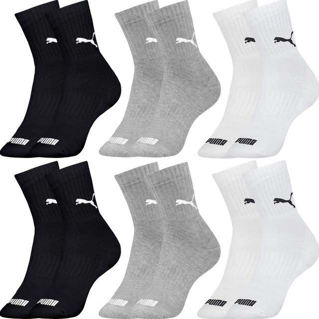 Kit 6 Pares De Meias Puma Cano Médio Sport Original Kit 6 Pares De Meias Puma Cano Médio Sport Original