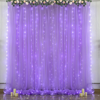 Cortinas Moradas Con Luces 10x10 - Tul - Bodas Y Eventos Cortinas Moradas Con Luces 10x10 - Tul - Bodas Y Eventos