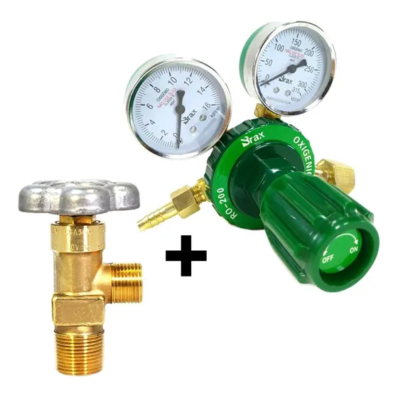 Kit Válvula De Topo Para Oxigênio + Regulador Oxigênio