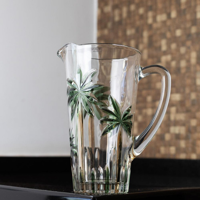 Jarra Cristal De Palm Tree Handpaint 1,5l Wolff Jarra Cristal De Palm Tree Handpaint 1,5l Wolff