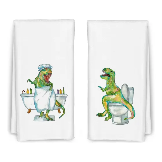 Divertida Toalla Mano Dinosaurio Para Baño Niño Juego 2