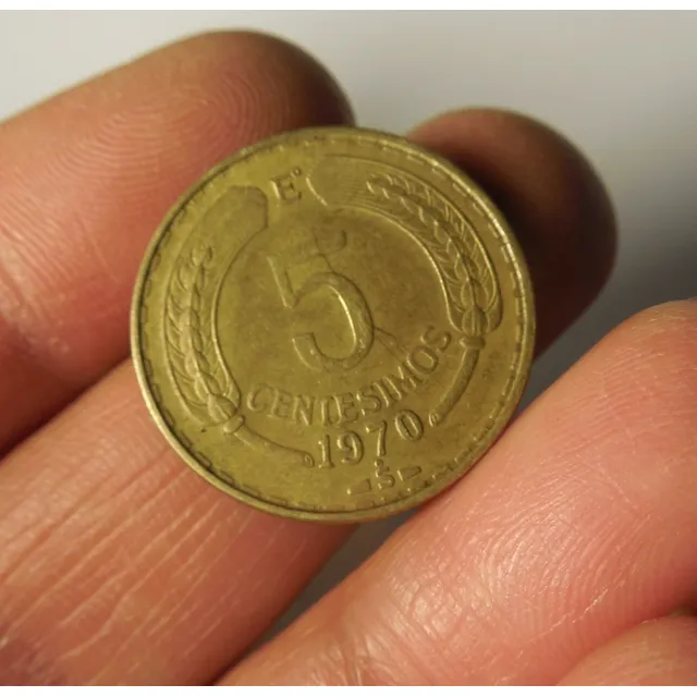 Moneda 5 Centesimos. Chile 1970.