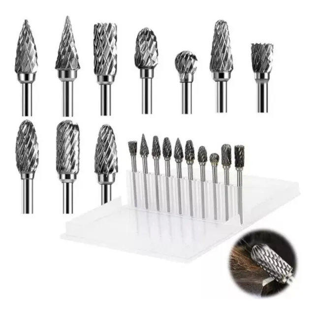 Fresas Brocas Rotativas  Metal Tungsteno Carburo 10 Piezas