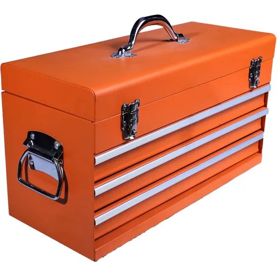 Caja De Herramientas Metalica 532x221x286mm 3 Cajones Harden