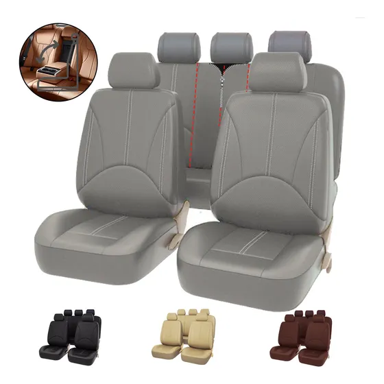 Forros Asientos Universales De Carro Accesorios Cuero 11 Pcs