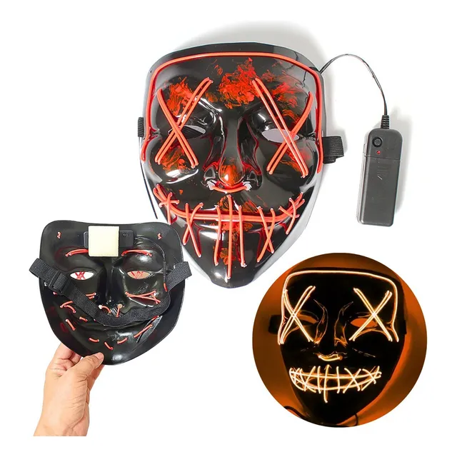 Mascara Led Neon Halloween Terror Cosplay Balada Carnaval