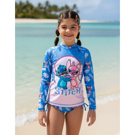 Biquíni Infantil Gk Moda Praia Stitch Uv50+ Meninas