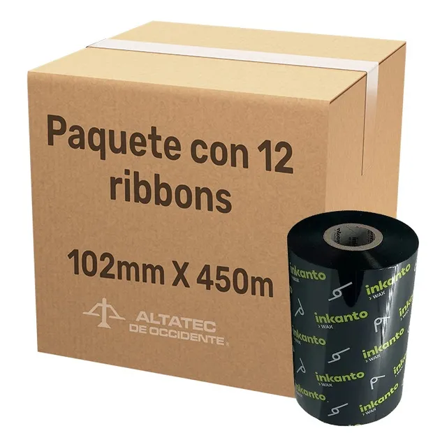 Ribbons De Cera Premium Inkanto 102mm X 450m Caja Con 12
