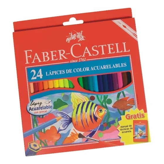 Lapices Faber Castell Acuarelables X 24 Largos + Sac.