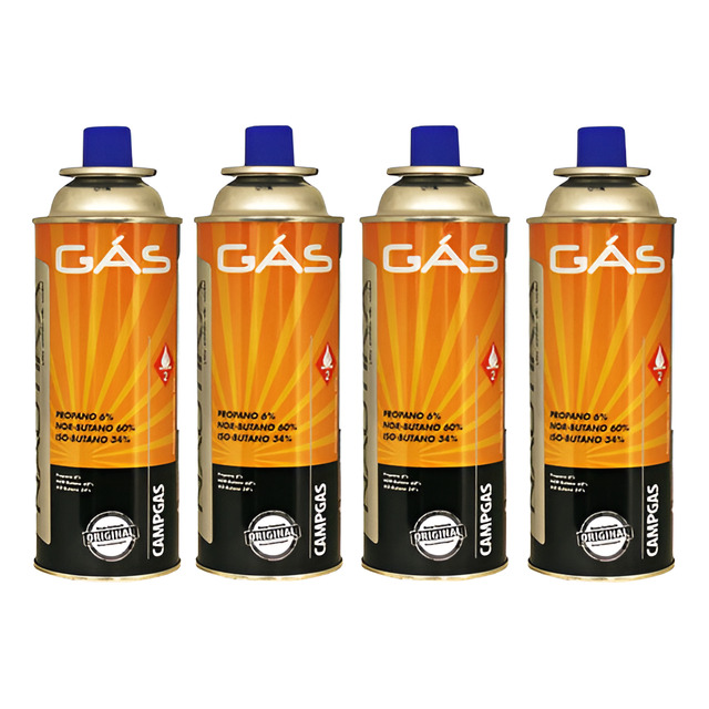 4 Latas Refil Gás Campgas Ntk 227g P/ Fogareiro Maçarico 4 Latas Refil Gás Campgas Ntk 227g P/ Fogareiro Maçarico
