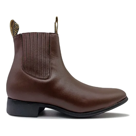 Botin Vaquero Piel Cosido Suela Tractor Marca El Potrillo 07