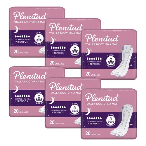 Toallas Plenitud Nocturna Femme X 20 Unidades Pack X 6