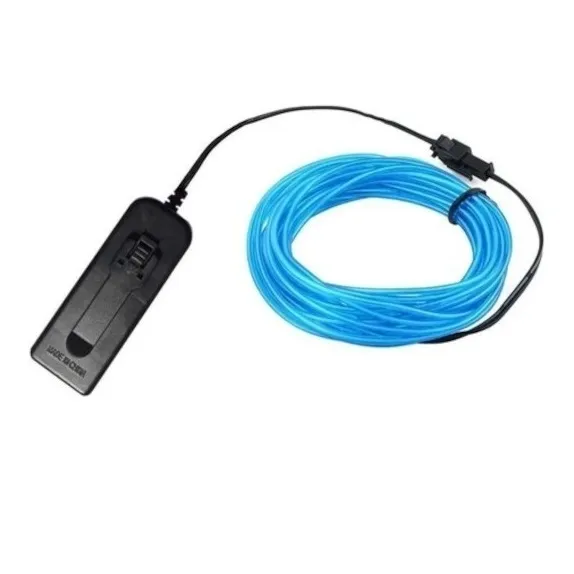 Kit Fio De Neon Luz 5m C/adaptador A Pilha 3v No Escuro**