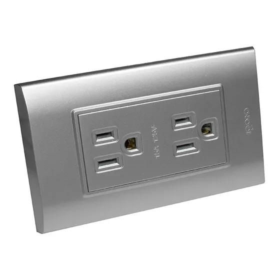 Toma Corriente Doble Con Tierra 125v~15a Igoto B105/2