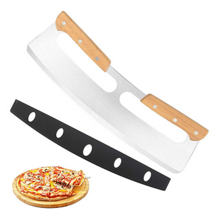 Cortador De Pizza Con Mango Madera Rebanador De Pizza 35cm Cortador De Pizza Con Mango Madera Rebanador De Pizza 35cm