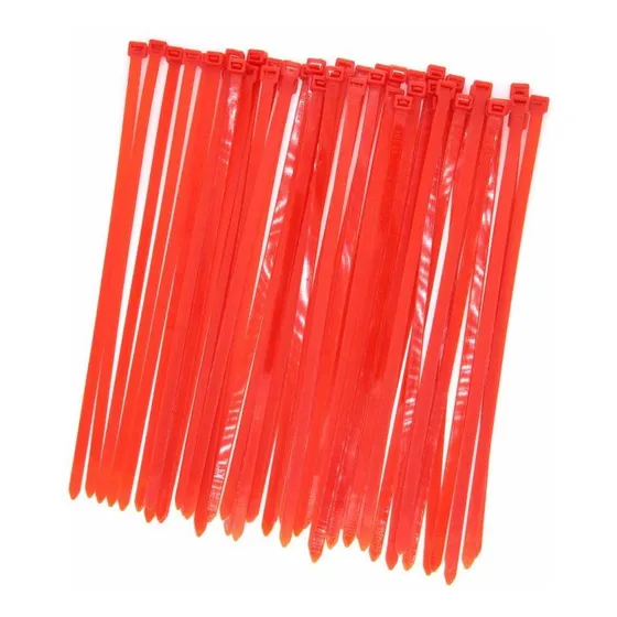 Brida Cable Ancha 12 Color Rojo Industrial Duradera Rayo