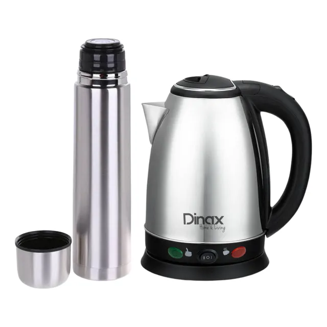 Combo Termo Acero Inoxidable 1lt + Pava Eléctrica 2lts Full 