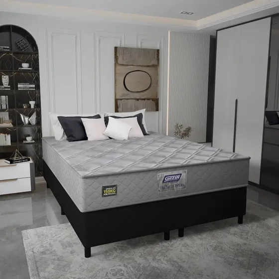 Sommier 2 Plazas Espuma Confort Supremo Base De Madera