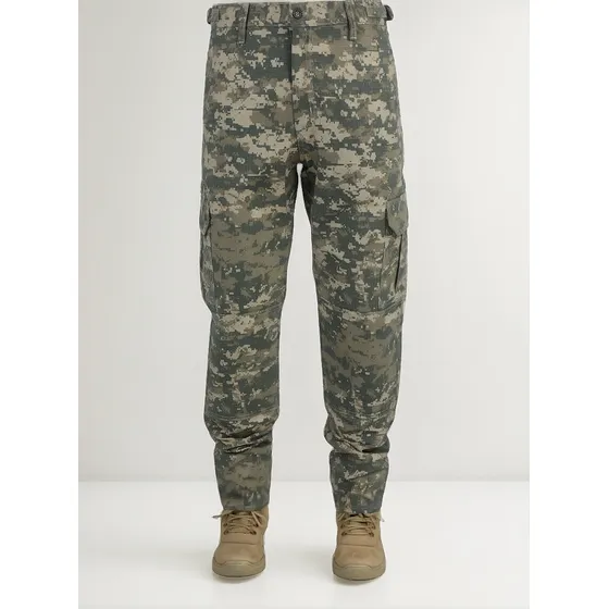 Calça Tática Camuflada Digital Em Rip Stop Super Resistente 