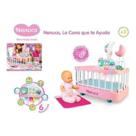Muñeco Bebe Nenuco En Cuna Con Luz Y Sonidos
