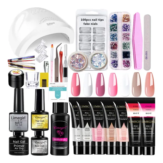 Kit De Lámpara Y Herramientas De Manicura Polygel 15mlx7