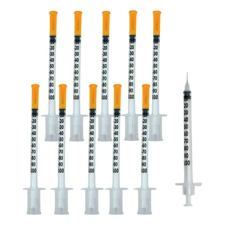 Seringa Insulina 1ml Agulha Fixa 8mmx0,3mm 100ui 10 Unidades 1 Ml