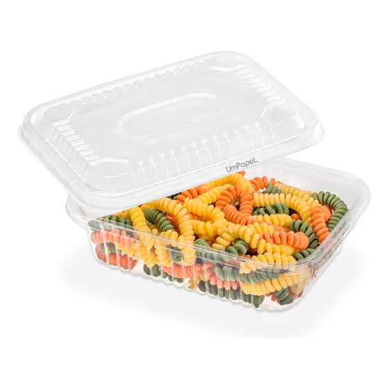 Bandeja Para Delivery Con Tapa 102 Pe Microondas X 50 Un.