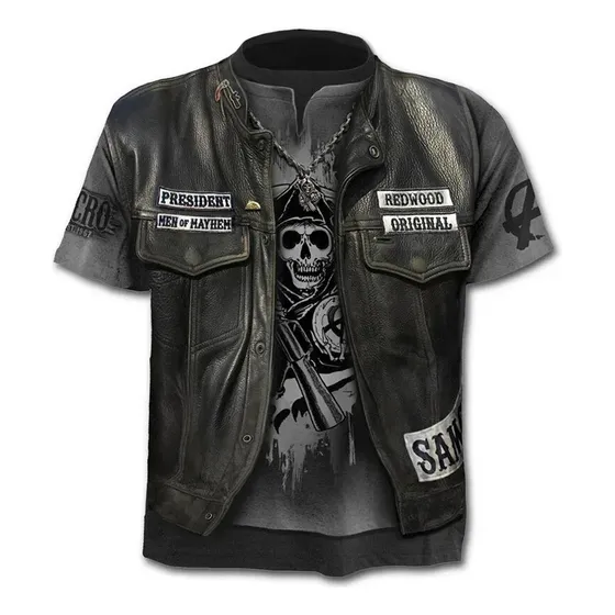 Camiseta 3d Fake Cosplay Anarchy/ Of/sons New 2021