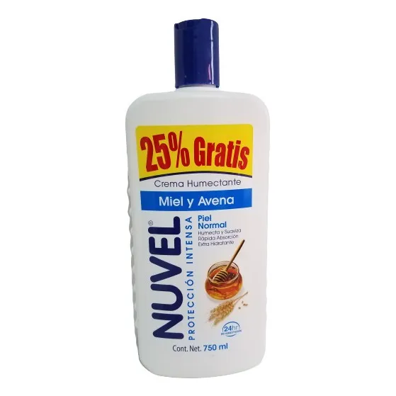 Crema Nuvel Humectante Miel Avena Pack C 3 Pz D 750 Ml C/ U