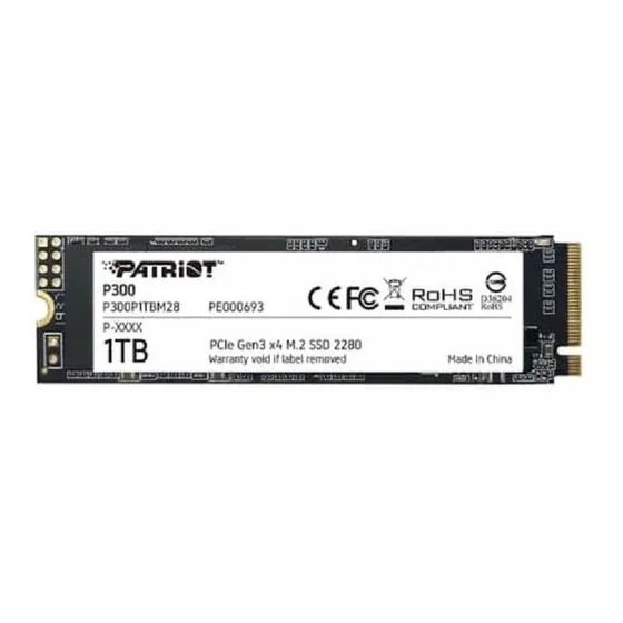 Unidad De Estado Solido Ssd M.2 1tb Patriot P300 Nvme Pcie 3.0 2100/1650 Mbs P300p1tbm28