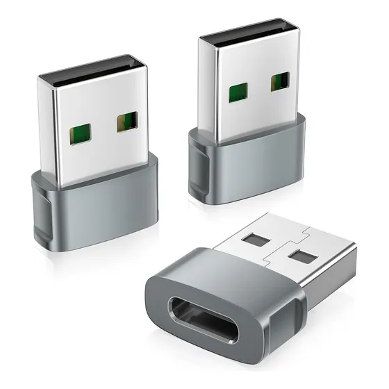 Domoko Adaptador Otg Usb Tipo-c Hembra A Usb Tipo-a Macho, 3 Piezas Convertidor Tipo-c A Usb Tipo-a Hembra A Macho Para Laptop/ Tablet/ Cargador | Plateado
