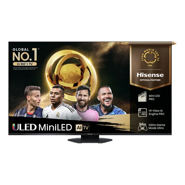 Hisense television U8QG(Modelo 2025) pantalla 55 pulgadas,Mini-LED PRO Smart Google TV UHD 4K,control remoto por voz con Alexa,Modo de juego Ultra de 165 Hz,Hi-View AI Engine PRO