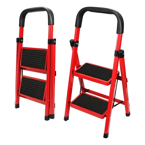 Escalera De Acero Tubular Tipo Tijera Plegable 2 Escalones
