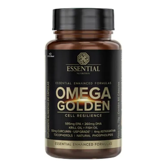 Omega Golden + Astaxantina - 60 Caps - Essential Nutrition Sabor Neutro