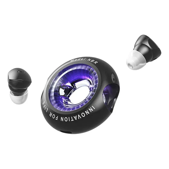 Auriculares Inalambricos Vention - Tiny T17 Bluetooth 5.3 - In Ear Hifi - 20 Horas - Resistente Al Agua Ipx4 - Manos Libres - Con Funda Para Estuche - Negro / Tactil / Microfono / Deporte - Nbrb0