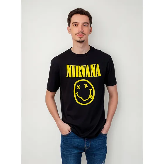 Playera Banda De Rock Nirvana Caballero 100% Algodón Clásica