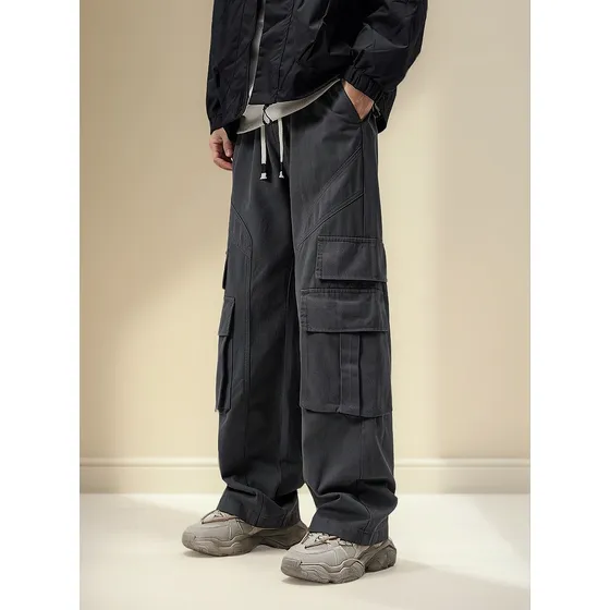 Cargo Elastico Recto Baggy Gabardina