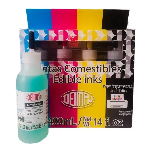 Tintas Comestibles Para Impresora Y Limpiador Pack