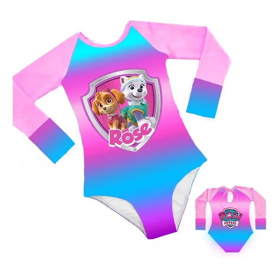 Traje De Baño O Bañador Entero Manga Larga Paw Patrol Skye 
