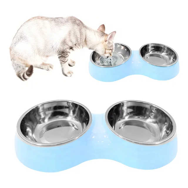 Comedero Doble Para Mascotas Bowl Bebedero Perros Gatos