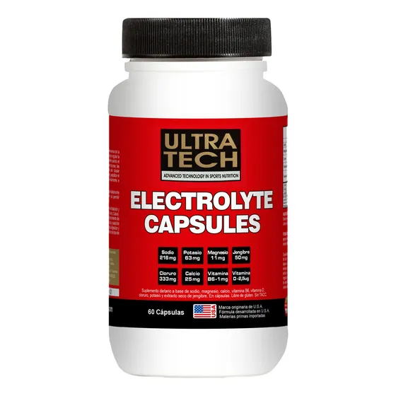 Electrolyte Capsulas X 60 Ultratech Electrolitos Hidratación Sabor Sin sabor