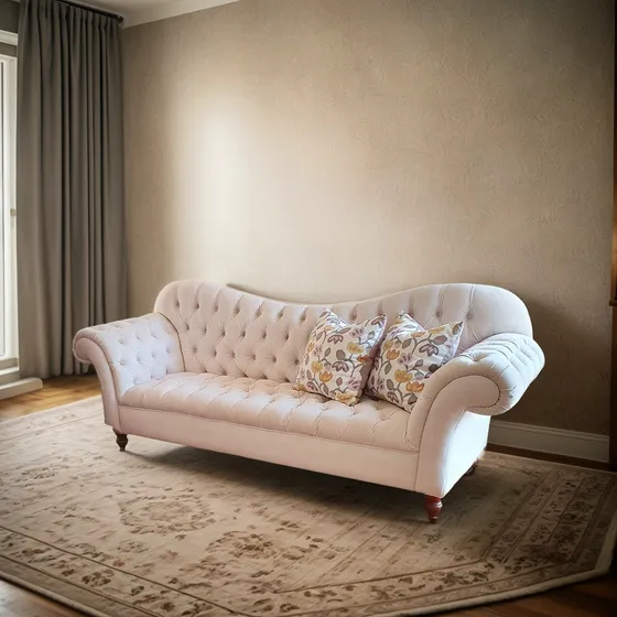 Sillon Capitone Estilo Romantico 2.30x0.70 Pana A Pedido